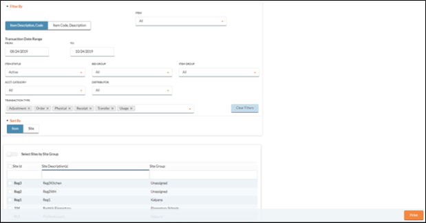 transaction history screen